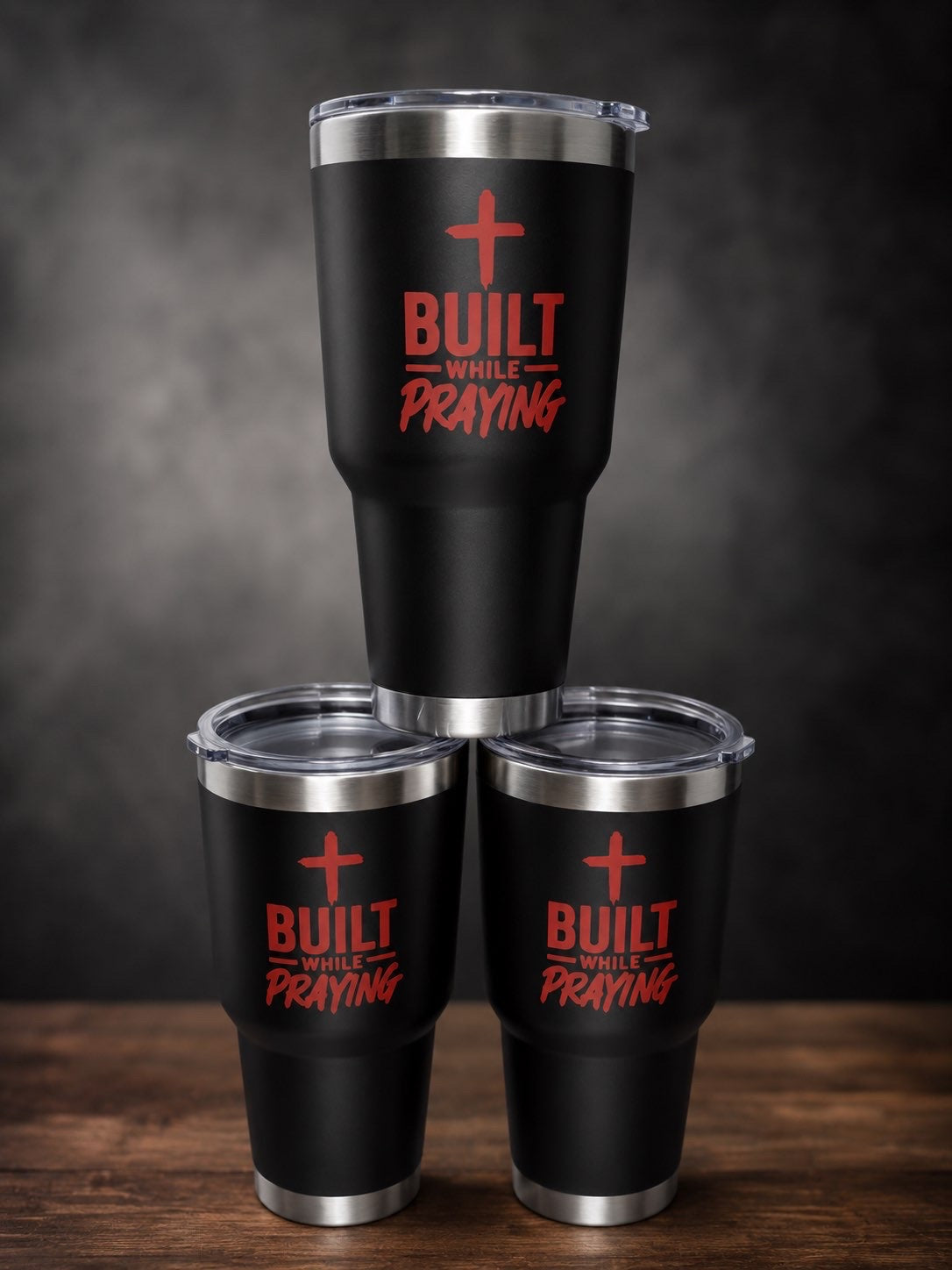 BUILT WHILE PRAYING TUMBLER