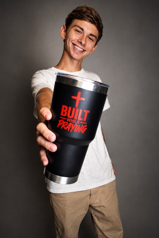 BUILT WHILE PRAYING TUMBLER